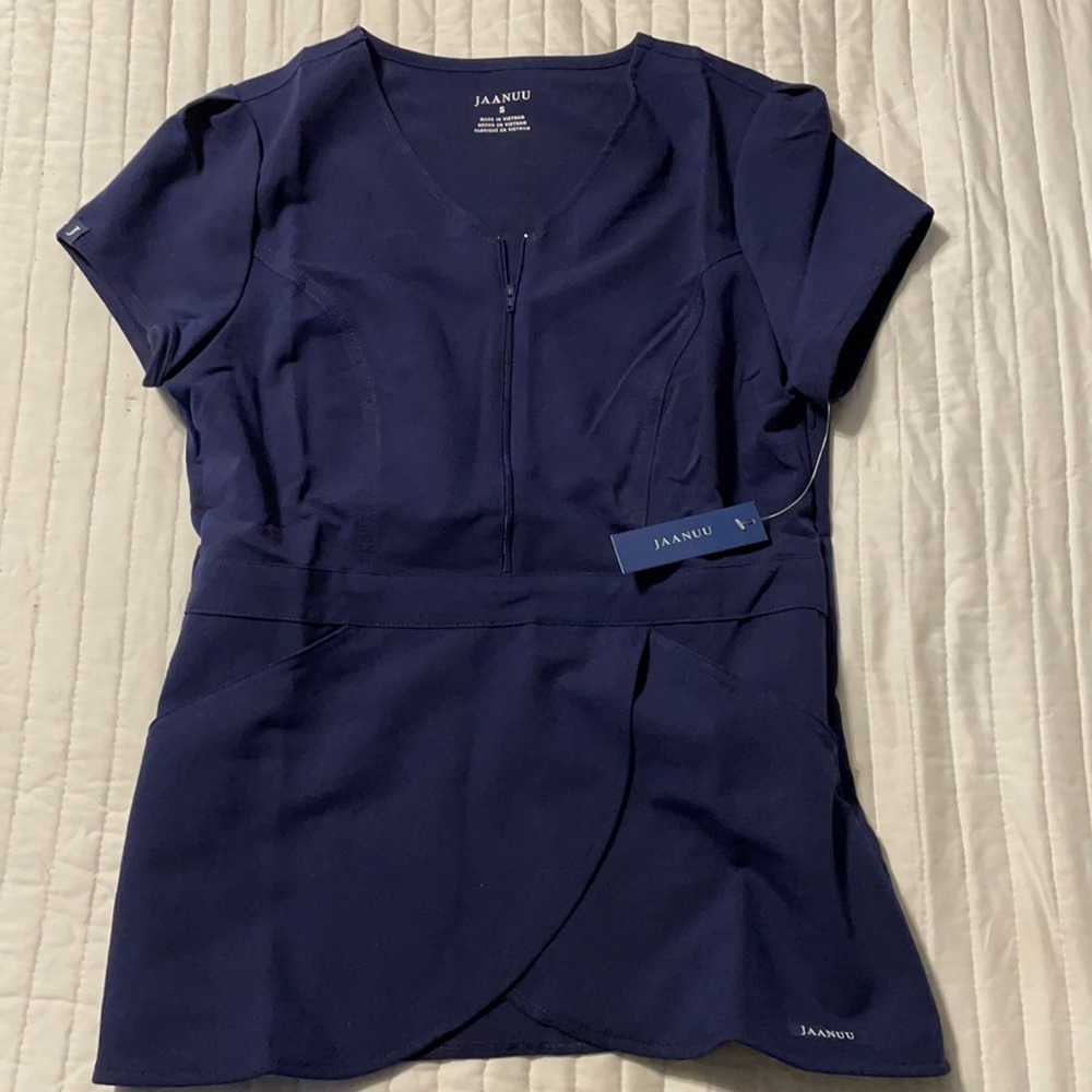 Jaanuu, Navy Women’s Signature Tulip Top, Size Small